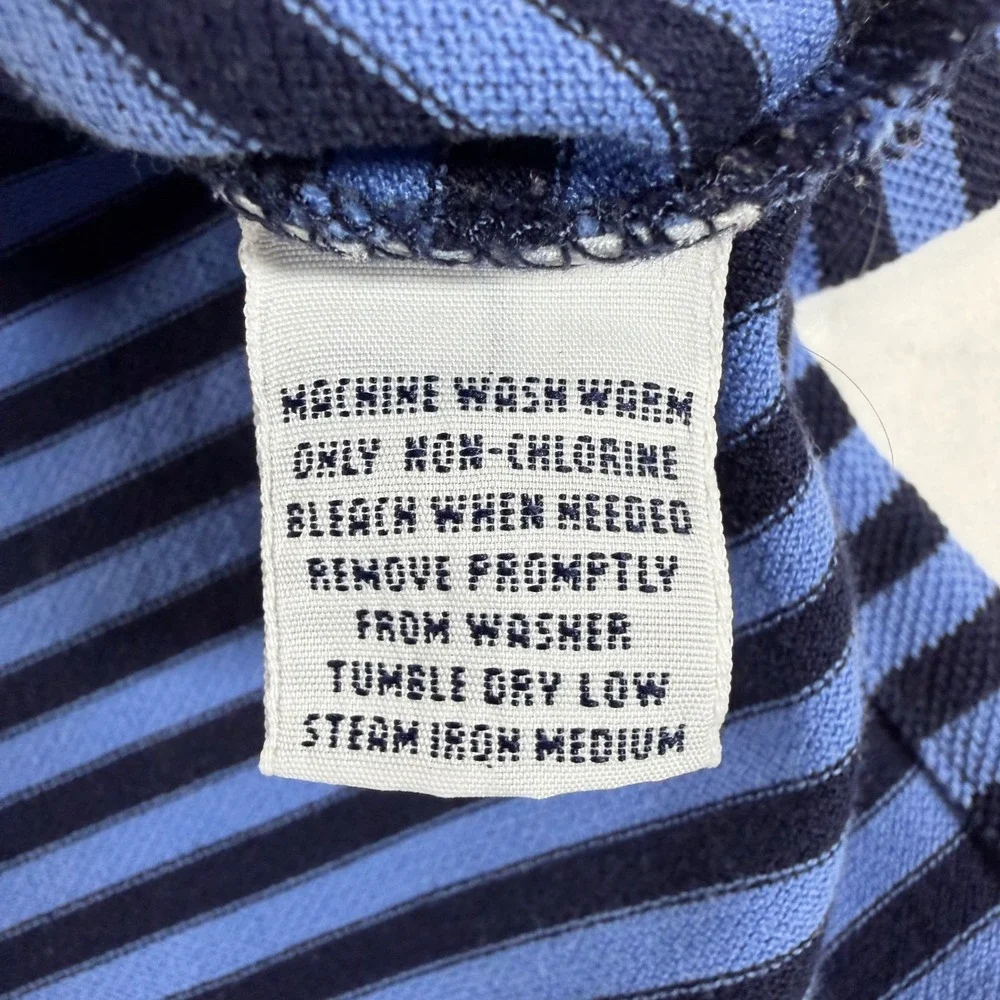 Polo Ralph Lauren Mens XL 100% Pima Cotton Striped Polo Blue Navy Short Sleeve